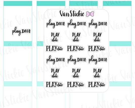 W037| Hand lettering - Play Date
