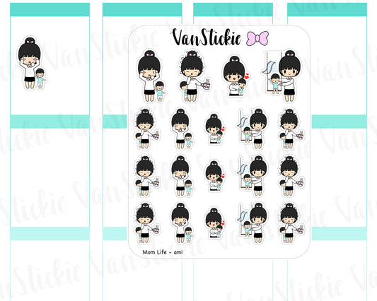 VSC 058 | Chibit - Mom Life (boy child) Planner Stickers