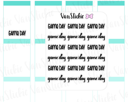 W040| Hand Lettering - Game Day