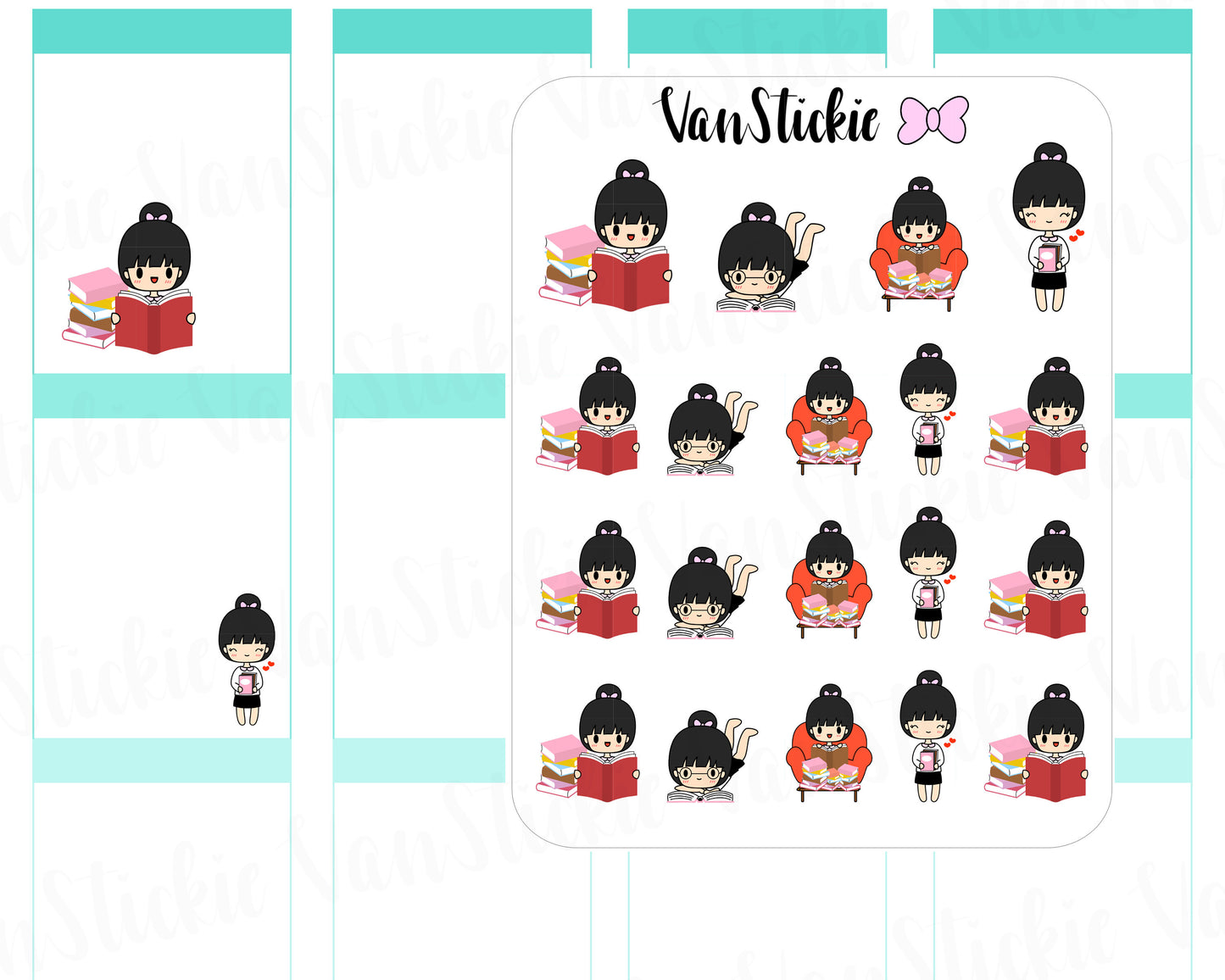 VSC 045 | Chibit - Book Worm Planner Stickers