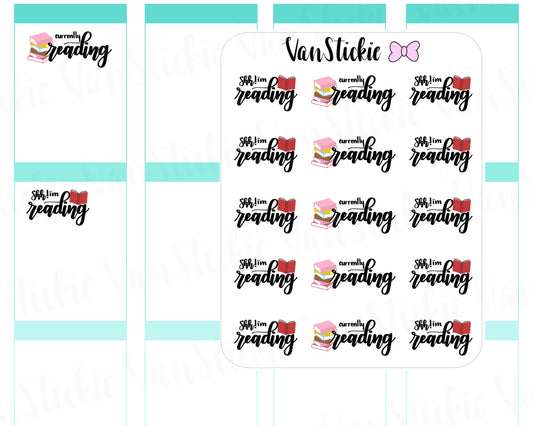 W039| Script and Icon Planner Stickers - Reading