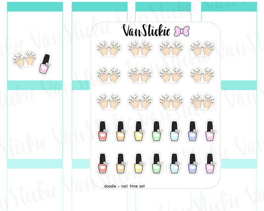 VSD 045| Doodle Set - Nail Time Planner Stickers