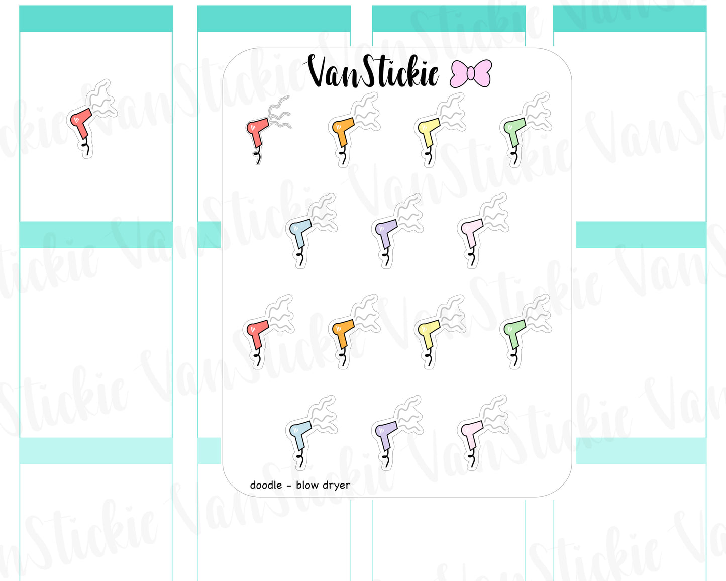 VSD 055| Doodle - Hair Dryer Planner Sticker