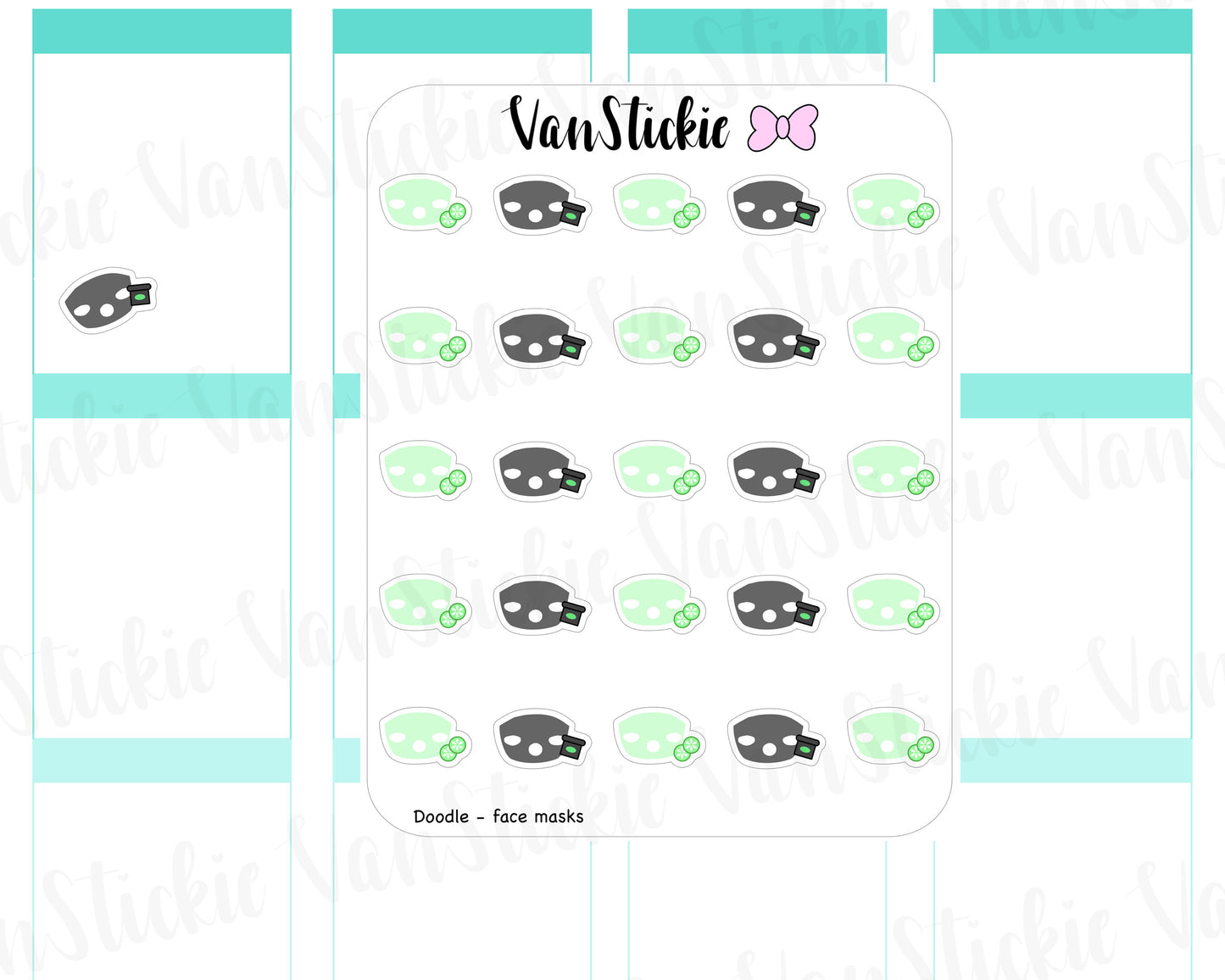 VSD 059| Doodle - Face Mask Planner Stickers
