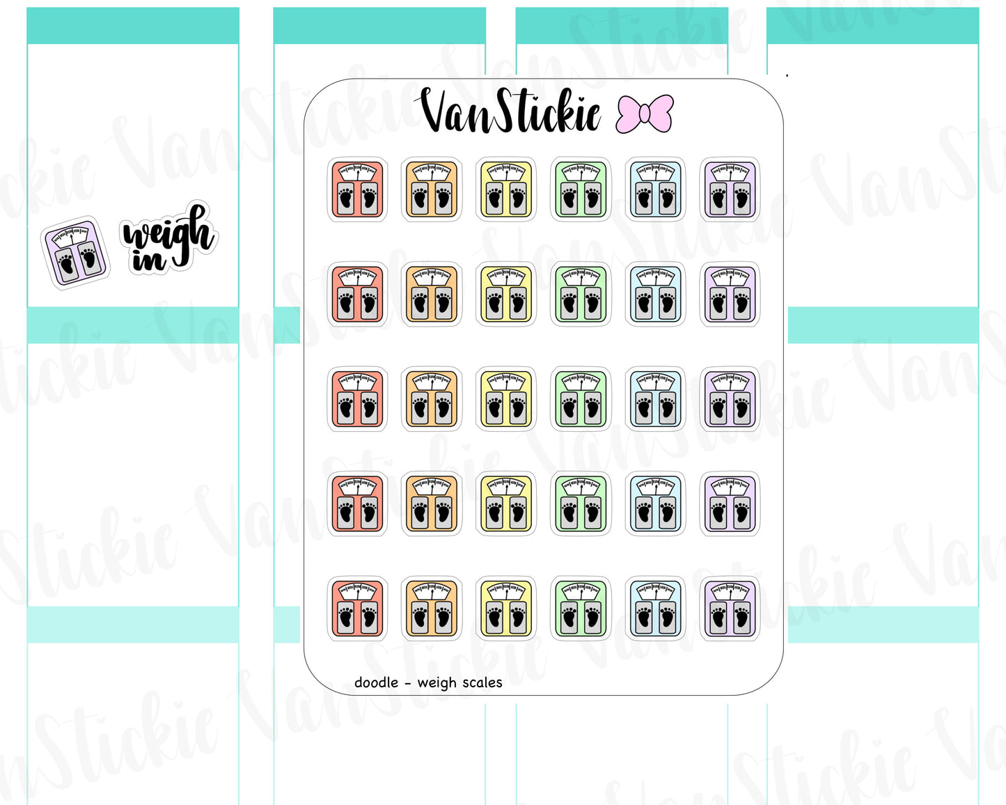 VSD 064| Doodle Set - Weigh in Planner Stickers