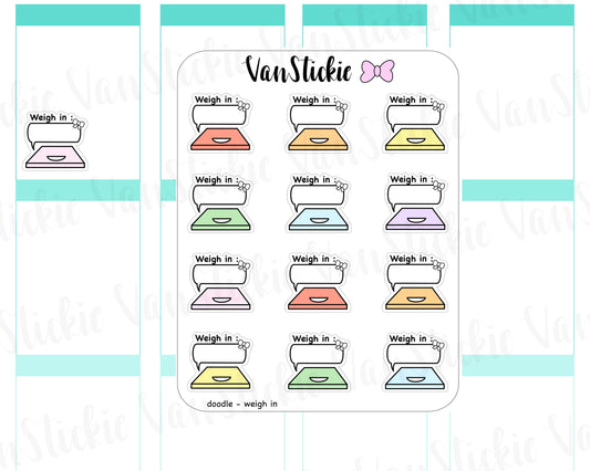 F007 - Weigh In Functional Planner Stickers