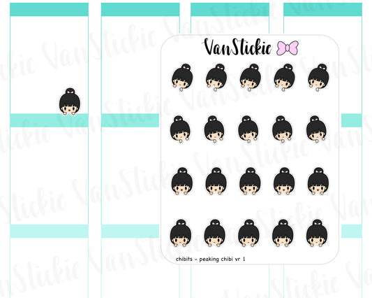 FC011 - Peeking Chibi Planner Stickers