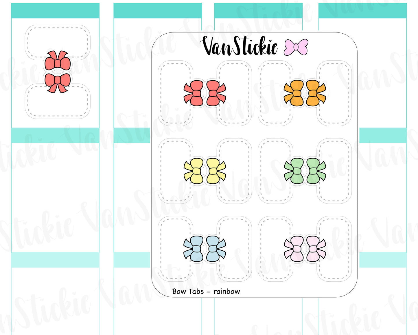 F010 - Cute Bow Planner Tab Stickers