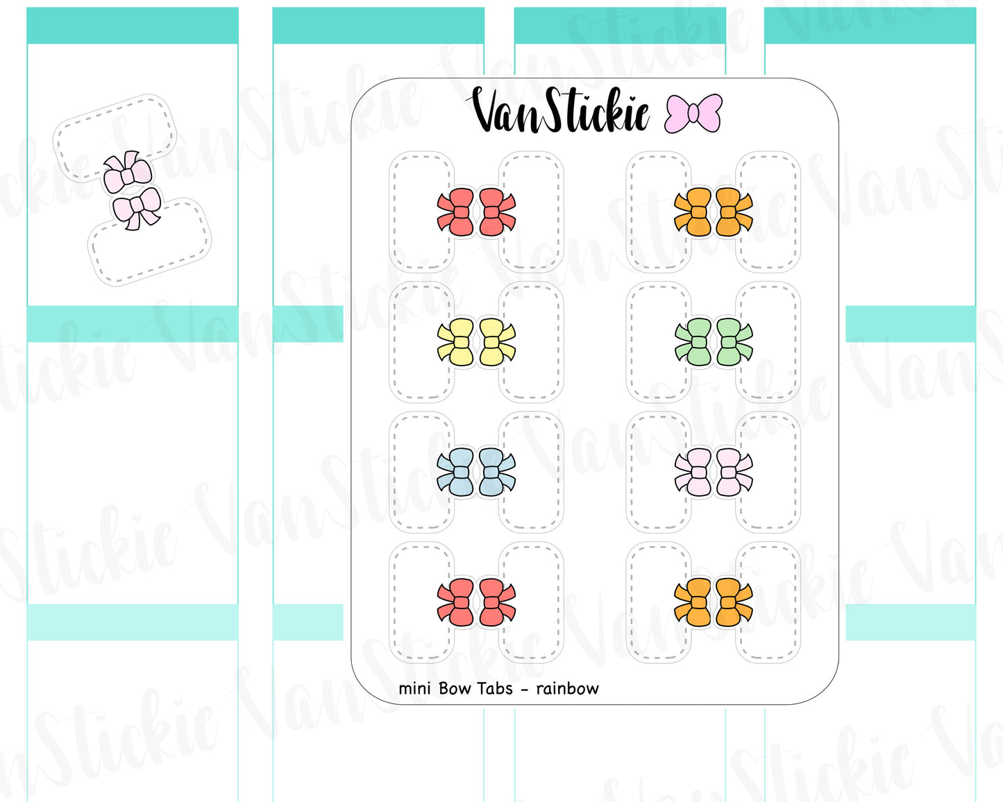 F009 - Cute mini bow Planner Tab Stickers