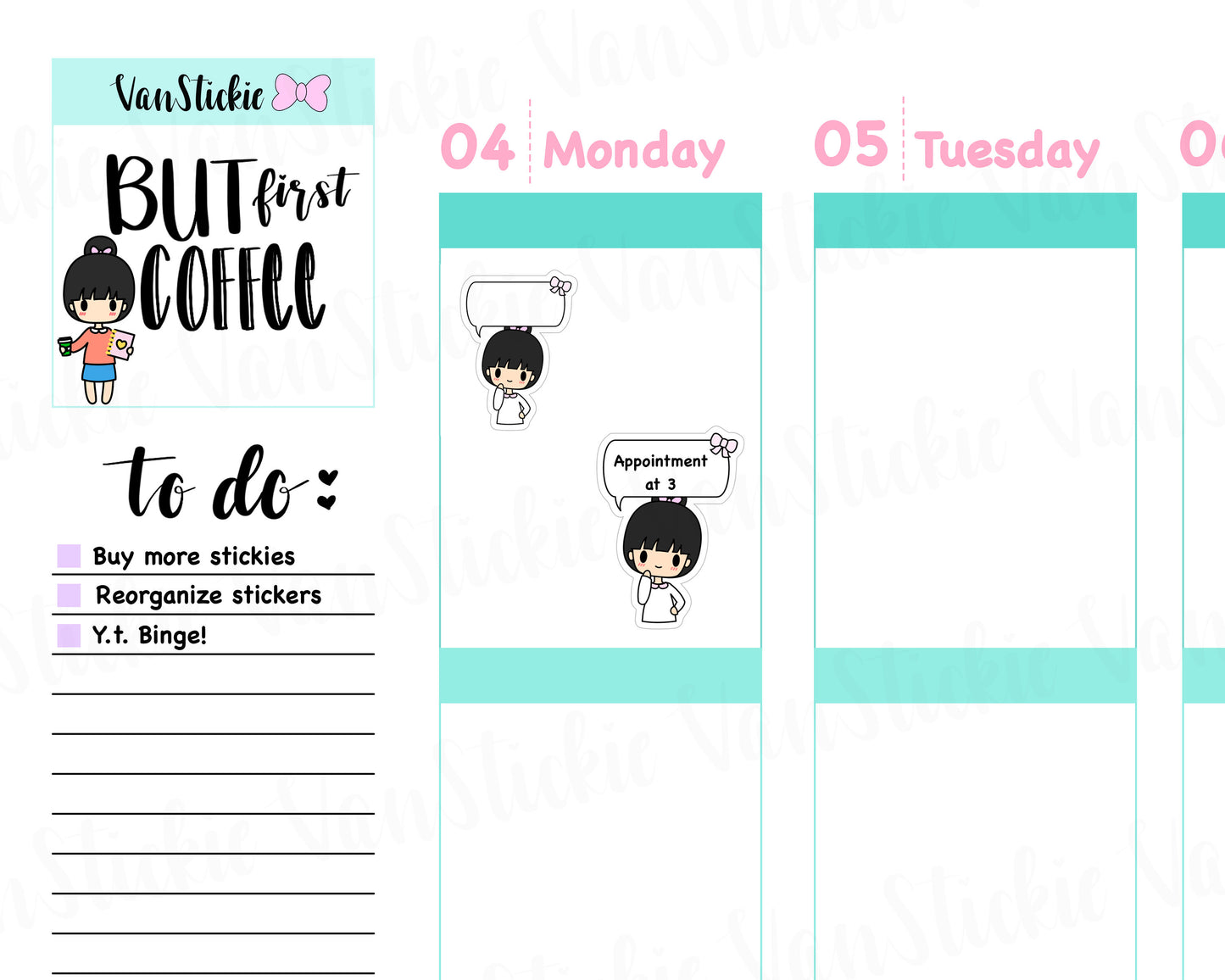 VSC 072 | Chibi - What's on my mind Planner Stickers