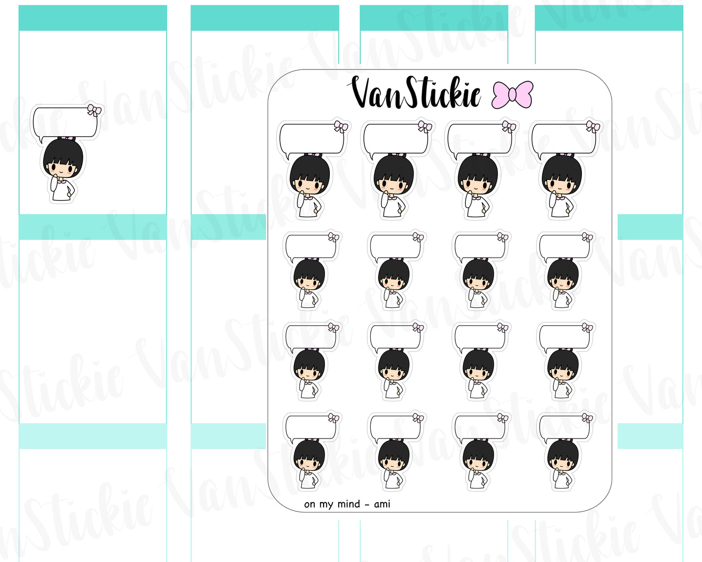 VSC 072 | Chibi - What's on my mind Planner Stickers