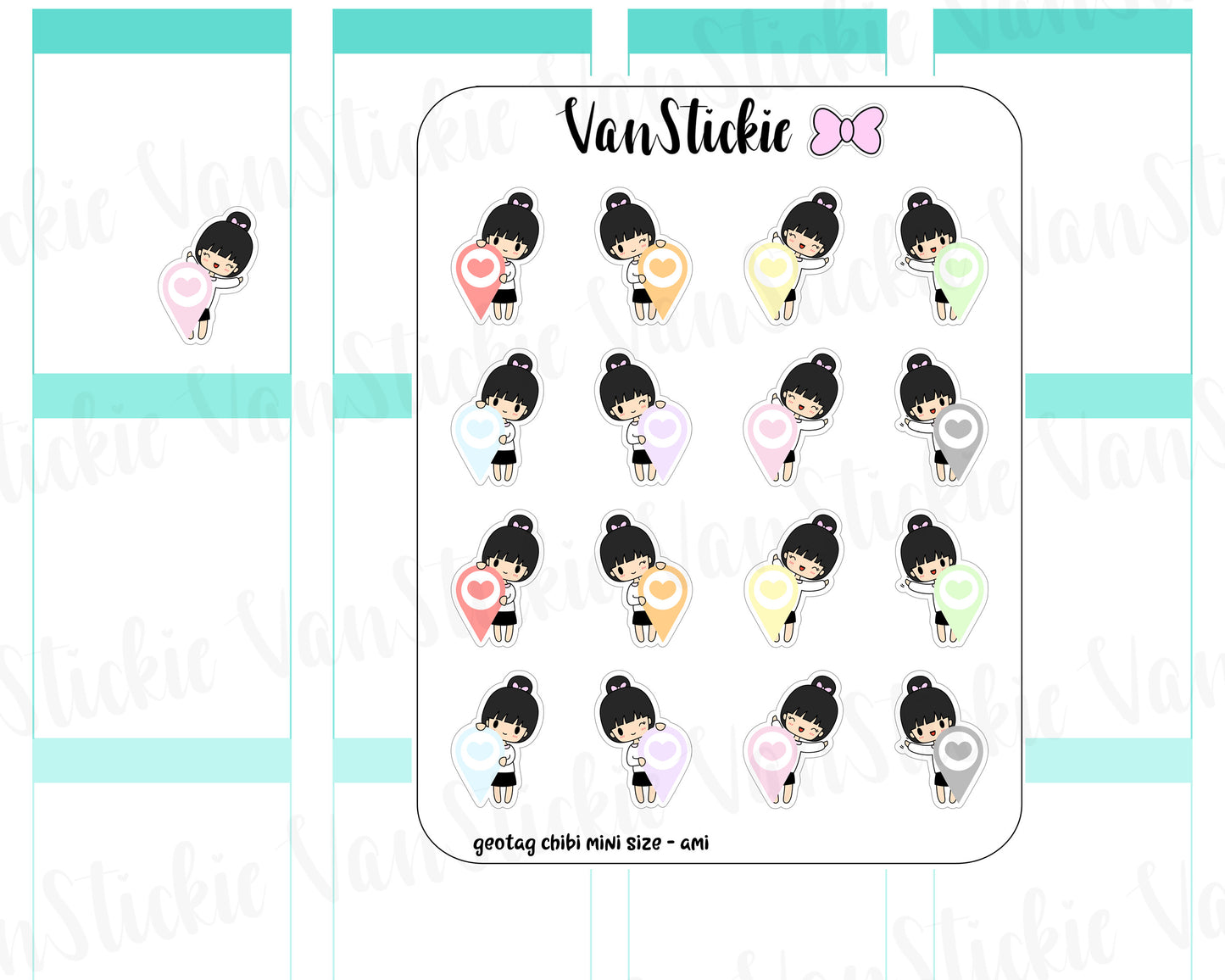 VSC 076 | Chibi - Mini Size Chibi with geotag Planner Stickers