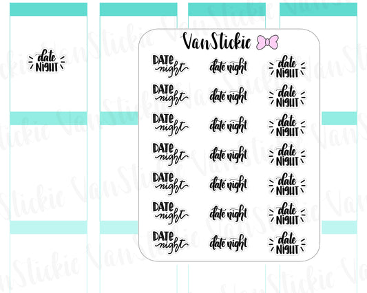 W045| Hand Lettering Stickers - Date Night