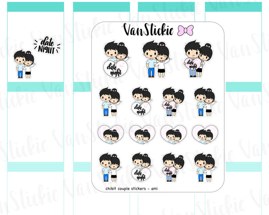 VSC 070 | Chibi - Chibit Couple/Date Night Planner Stickers