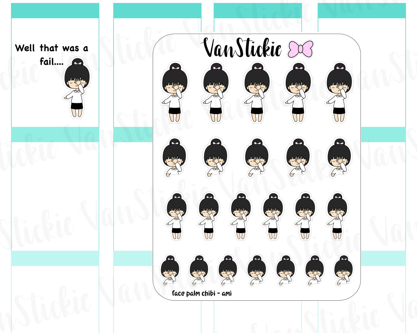 VSC 078 | Chibi -Face Palm Chibit Planner Stickers