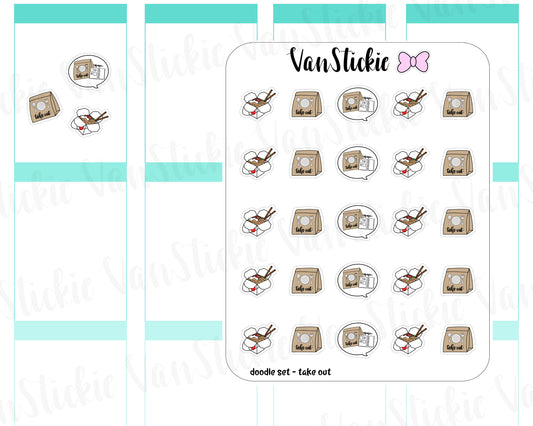 VSD 069| Doodle - Take Out set Planner Stickers