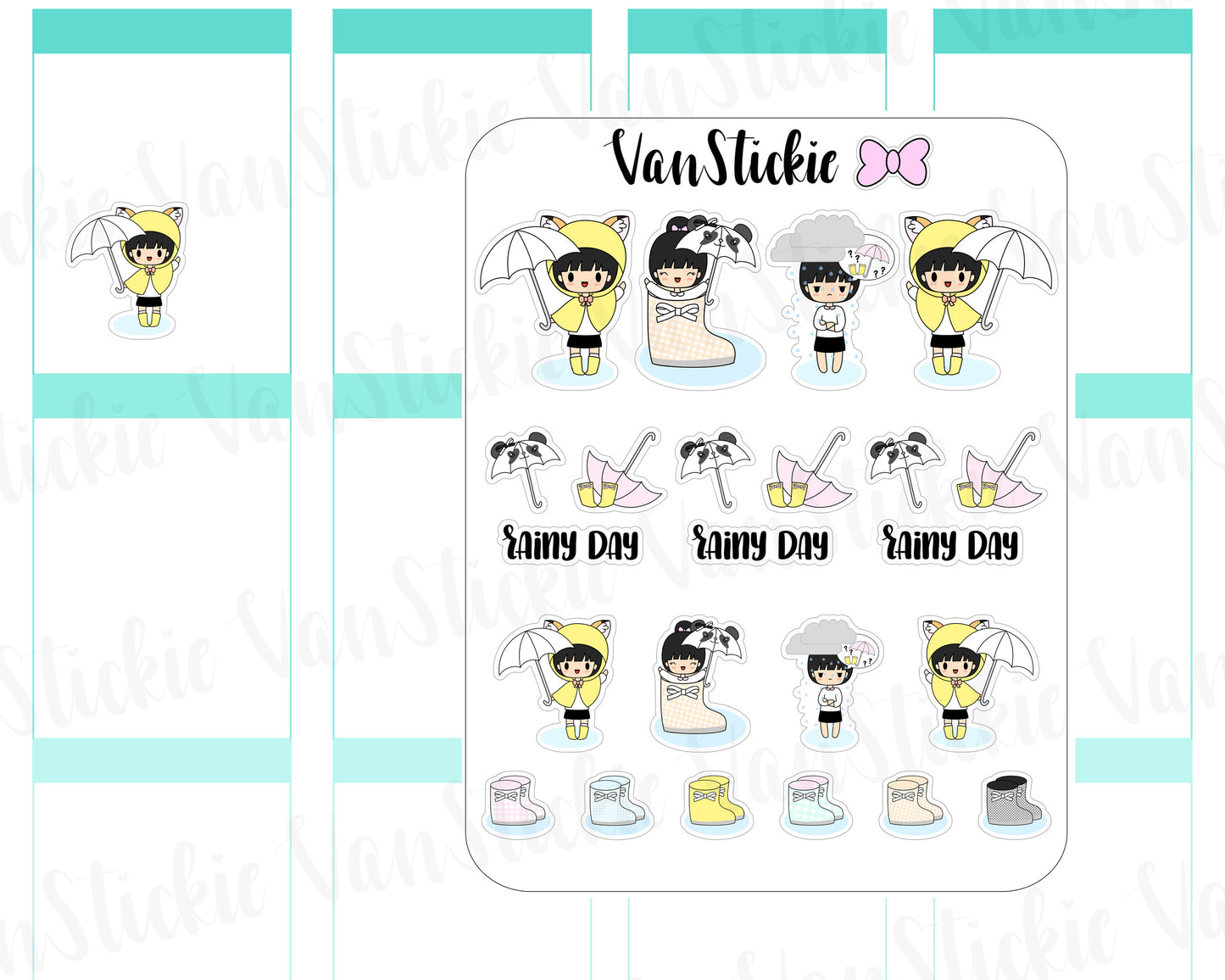 VSS 057 | Chibits Set - Rainy Day Set Planner Stickers