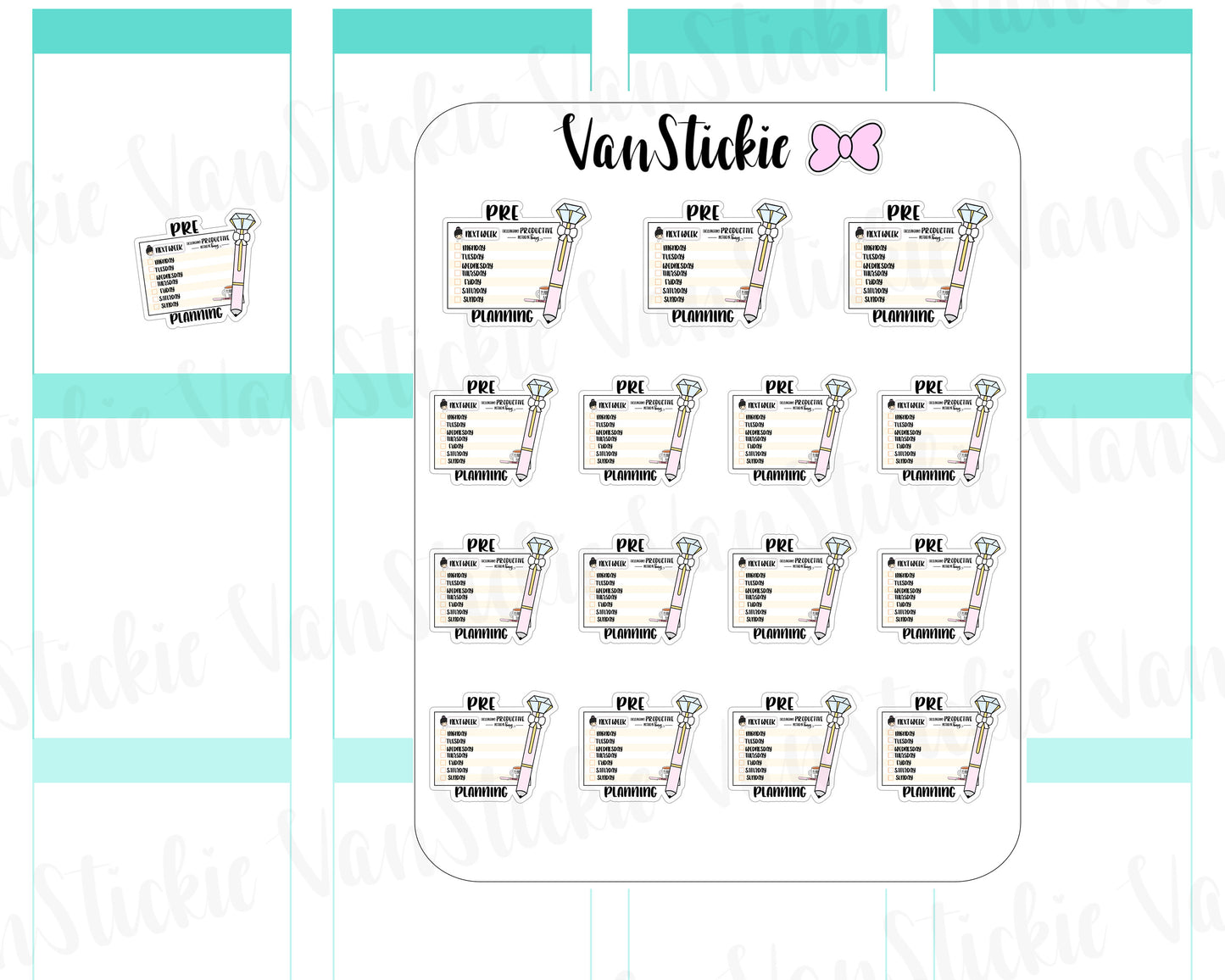 VSD 073| Doodle -Pre Planning Spread Planner Sticker