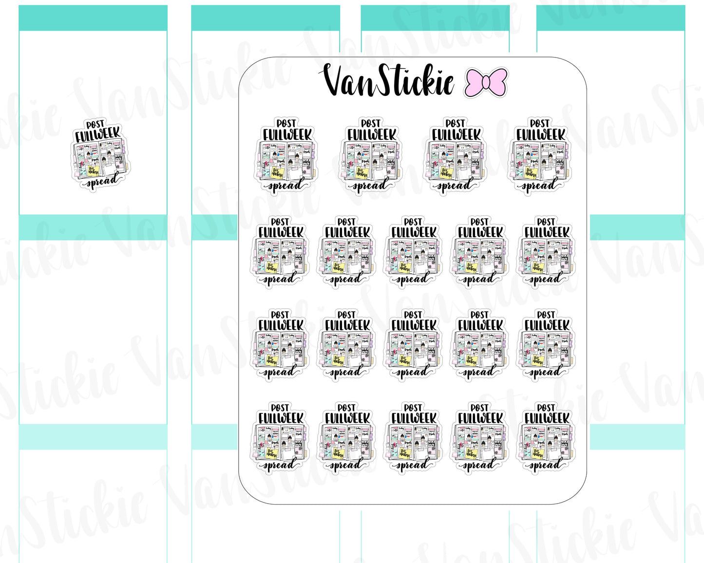 VSD 076| Doodle - Full Week Spread Planner Sticker