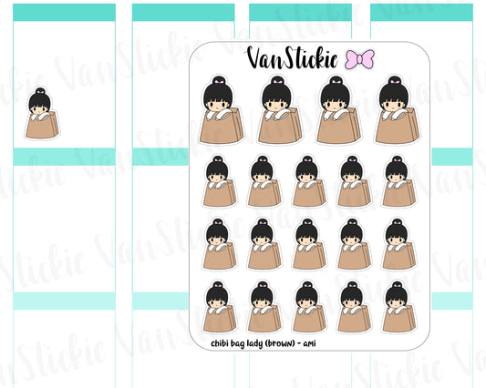 VSC 084 | Chibit - bag lady Planner Stickers