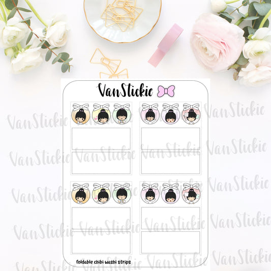 FC018 - Cute Chibi Foldable Washi Box Stickers