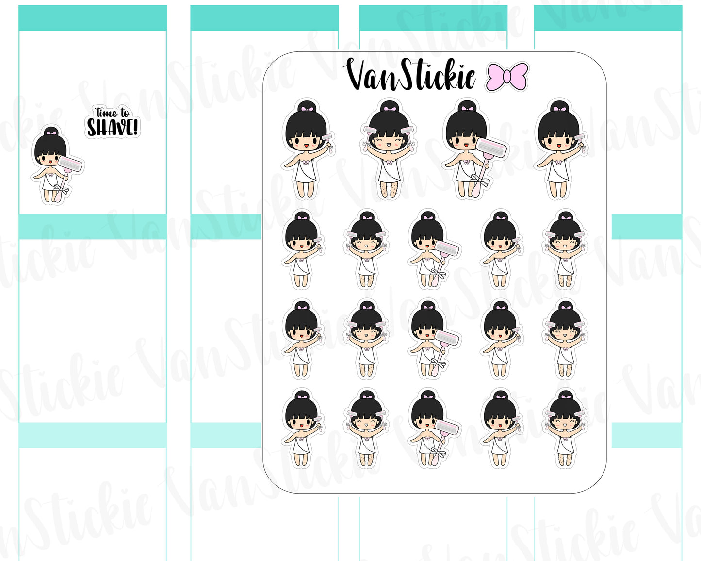 VSC 080 | Chibi - Time to shave Chibit Planner Stickers