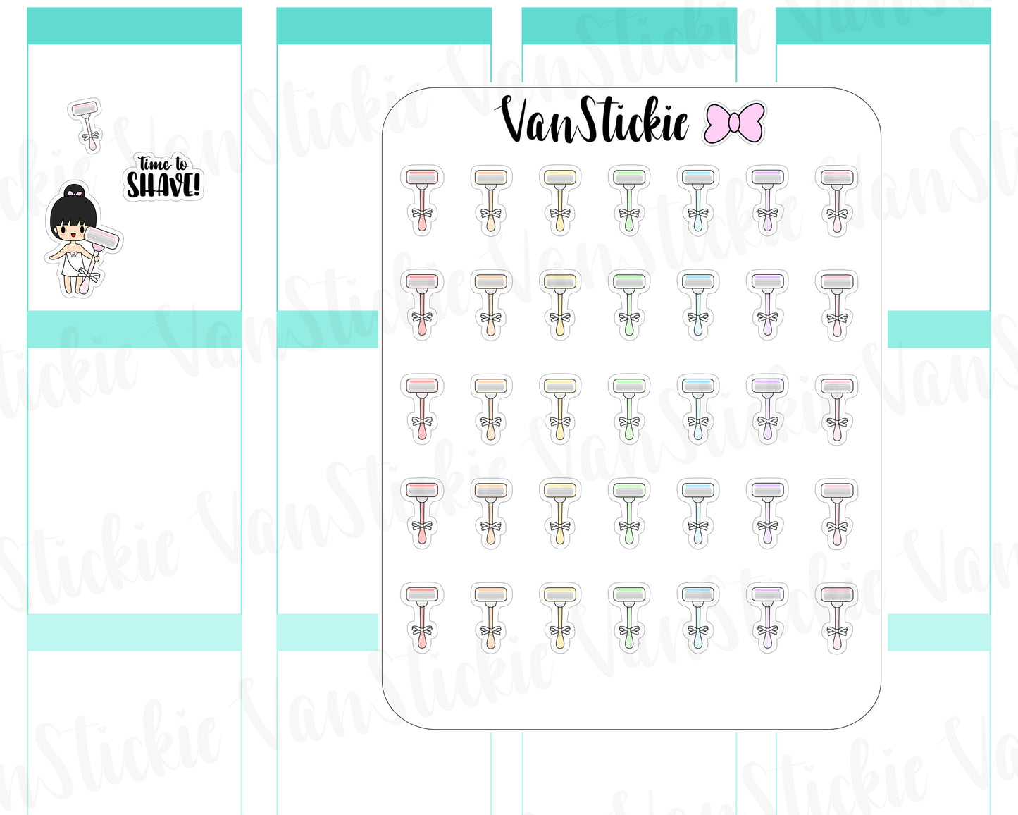 VSD 070| Doodle - Rainbow Razor Planner Stickers