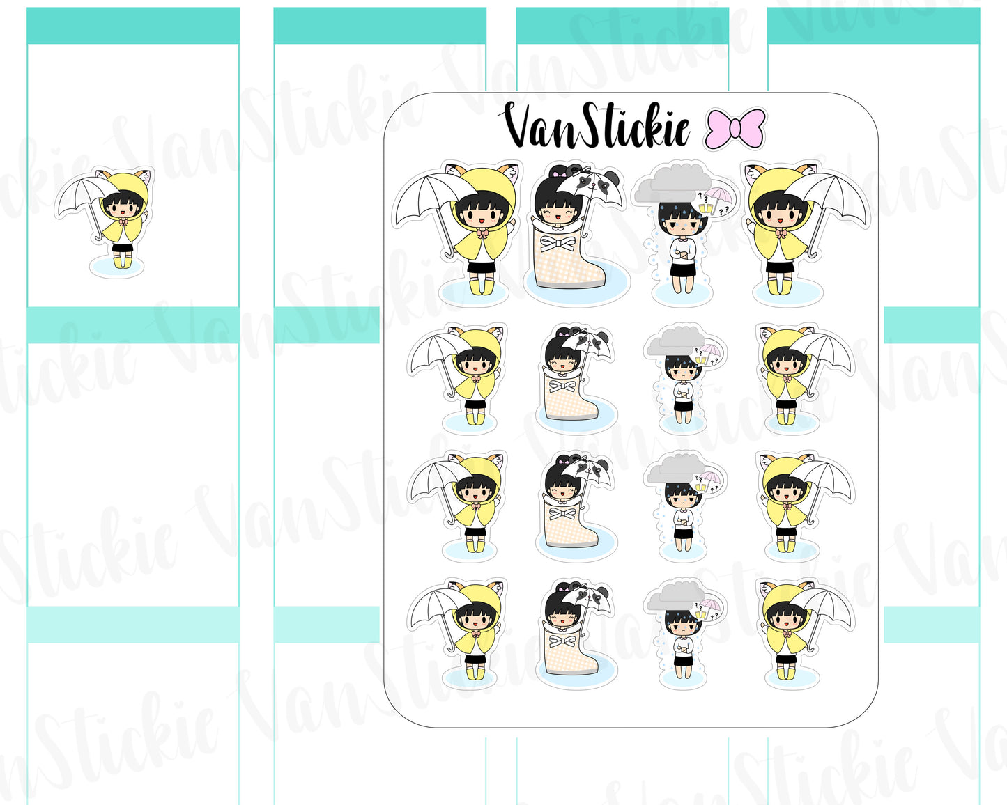 VSC 083 | Chibi - Rainy Day Chibit Planner Stickers