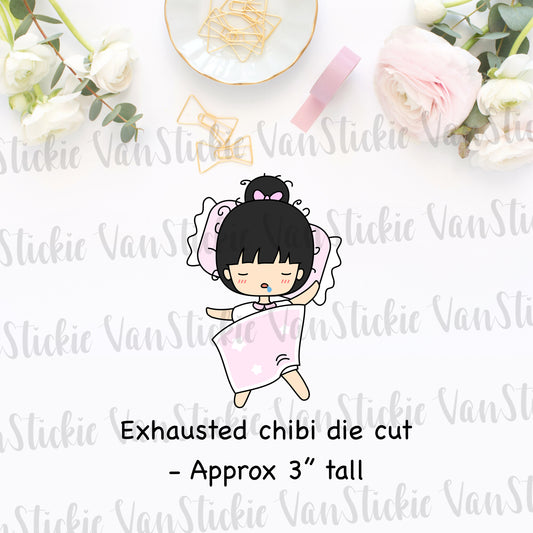 Exhausted Chibi Die Cut