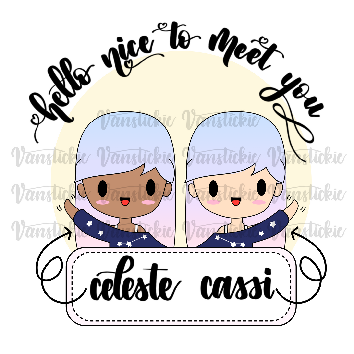VSO 040| Video Call - Ombre Haired Chibit Planner Stickers