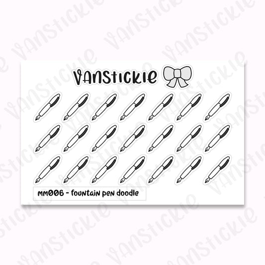 MM006 - fountain pen mini minimalist doodle