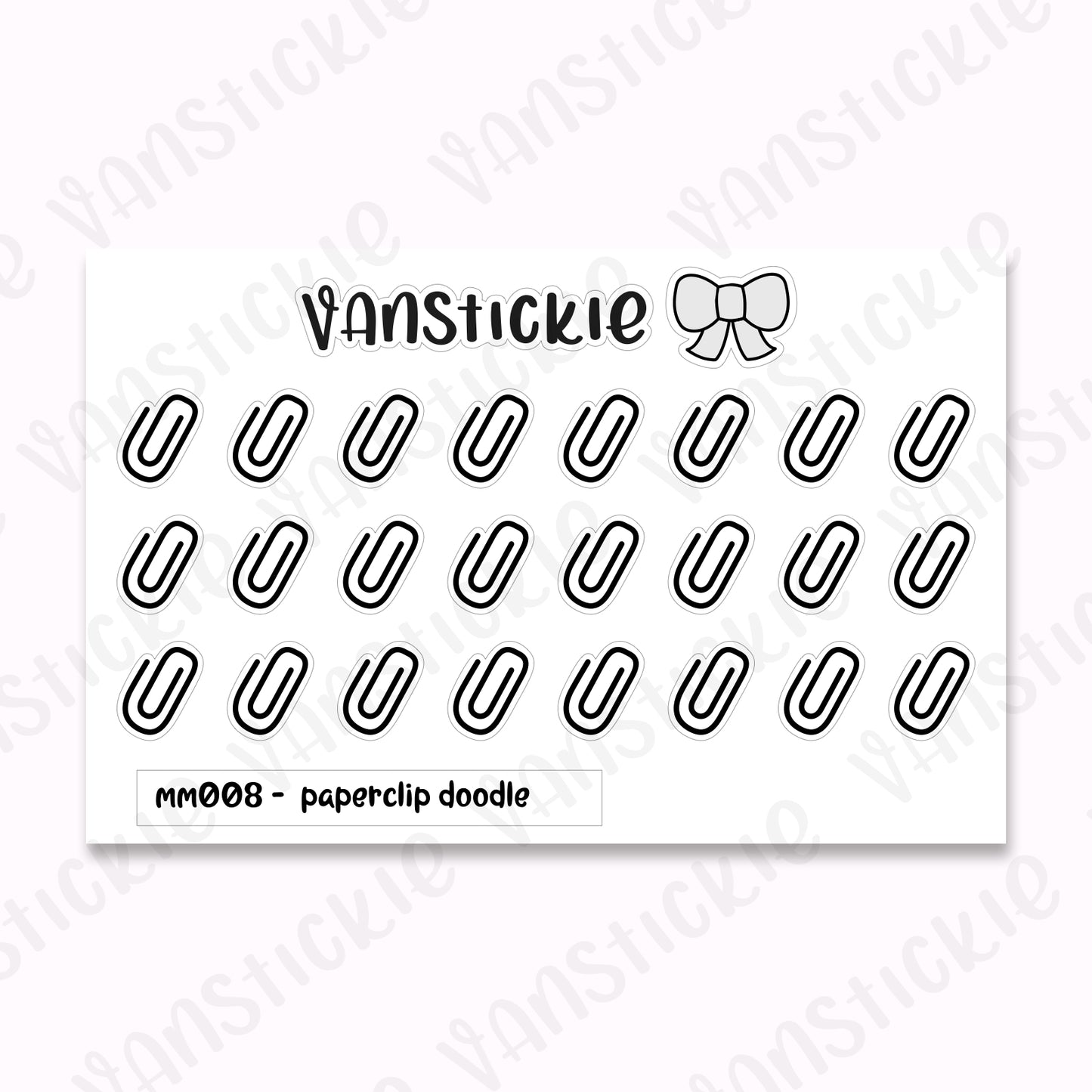 MM008 - paperclip mini minimalist doodle