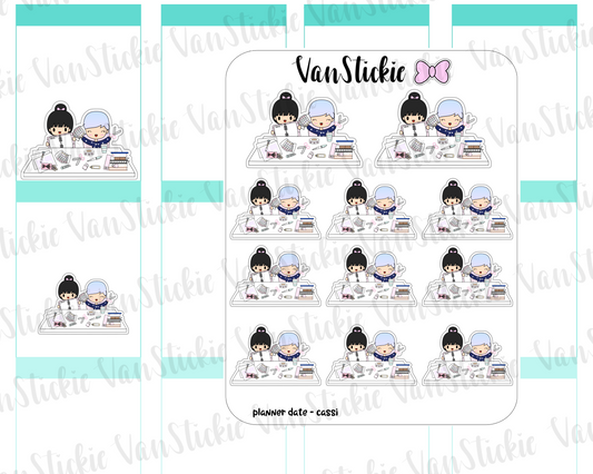 VSO 017 | Planner Date - Ombre Haired Chibit Planner Stickers
